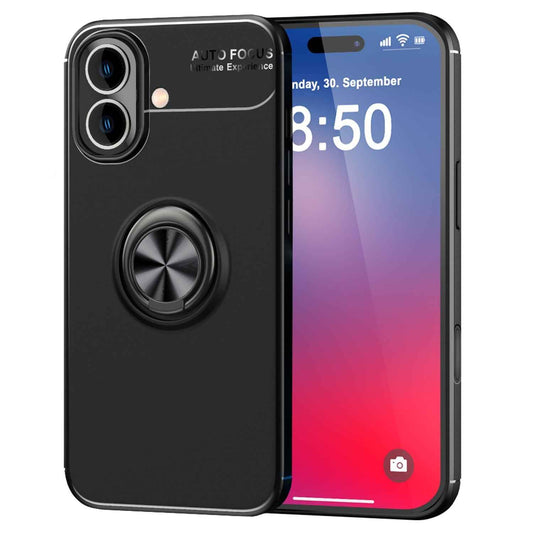 NALIA Ringhülle für iPhone 16 Plus – Ring-Ständer 360° & für Magnet-Halter – GRIP360 (Mattiertes Silikon Case) – Marke aus Berlin