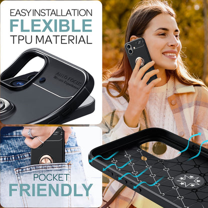 NALIA Ringhülle für iPhone 16 Plus – Ring-Ständer 360° & für Magnet-Halter – GRIP360 (Mattiertes Silikon Case) – Marke aus Berlin