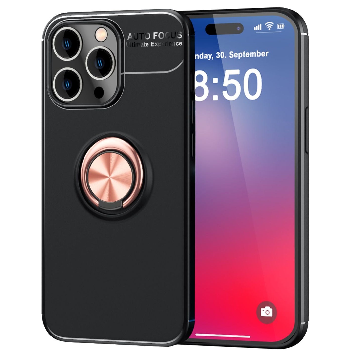 NALIA Ringhülle für iPhone 16 Pro – Ring-Ständer 360° & für Magnet-Halter – GRIP360 (Mattiertes Silikon Case) – Marke aus Berlin