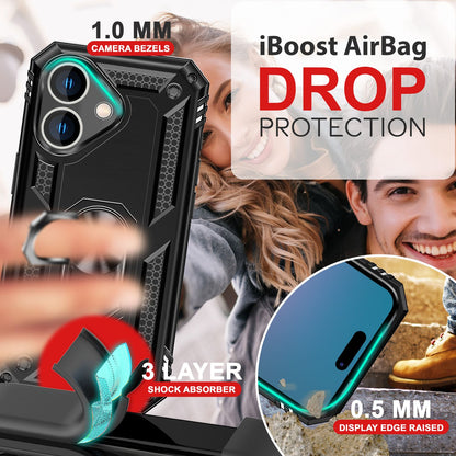 NALIA Panzerhülle für iPhone 16 Plus – Ring-Ständer 360° & Magnet-Halterung Kompatibel – RINGDEFEND (Stoßfestes Outdoor Case) – Marke aus Berlin