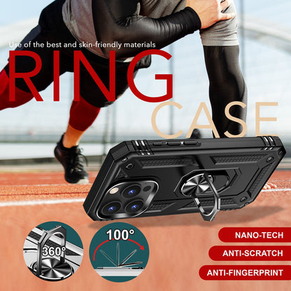 NALIA Panzerhülle für iPhone 16 Pro – Ring-Ständer 360° & Magnet-Halterung Kompatibel – RINGDEFEND (Stoßfestes Outdoor Case) – Marke aus Berlin