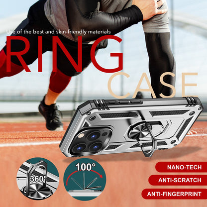 NALIA Panzerhülle für iPhone 16 Pro – Ring-Ständer 360° & Magnet-Halterung Kompatibel – RINGDEFEND (Stoßfestes Outdoor Case) – Marke aus Berlin