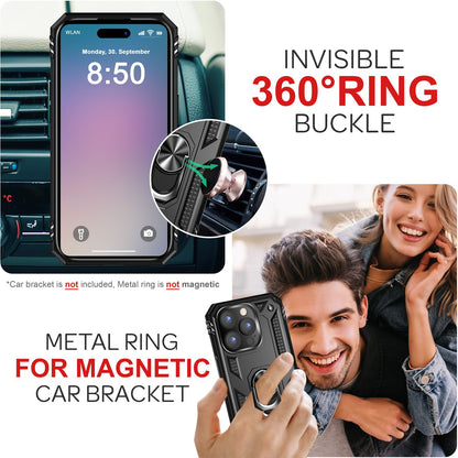 NALIA Panzerhülle für iPhone 16 Pro Max – Ring-Ständer 360° & Magnet-Halterung Kompatibel – RINGDEFEND (Stoßfestes Outdoor Case) – Marke aus Berlin