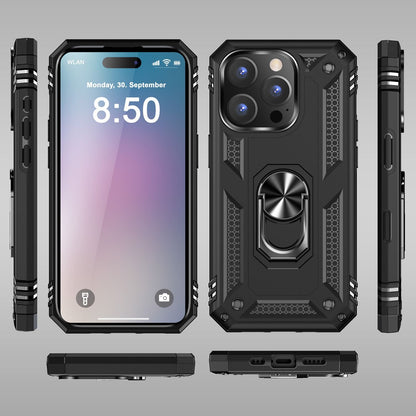 NALIA Panzerhülle für iPhone 16 Pro Max – Ring-Ständer 360° & Magnet-Halterung Kompatibel – RINGDEFEND (Stoßfestes Outdoor Case) – Marke aus Berlin