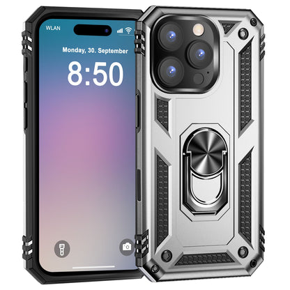 NALIA Panzerhülle für iPhone 16 Pro Max – Ring-Ständer 360° & Magnet-Halterung Kompatibel – RINGDEFEND (Stoßfestes Outdoor Case) – Marke aus Berlin