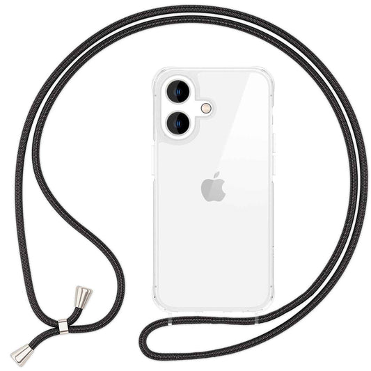 NALIA Handykette für iPhone 16 – Transparentes Hybrid-Case & Band – HANGIT PRO (Anti-Gelb Rückseite & Verstellbar) – Marke aus Berlin
