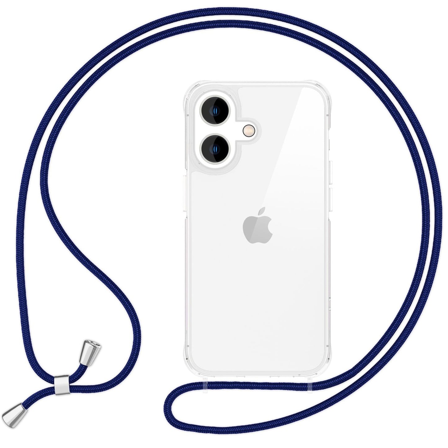 NALIA Handykette für iPhone 16 – Transparentes Hybrid-Case & Band – HANGIT PRO (Anti-Gelb Rückseite & Verstellbar) – Marke aus Berlin