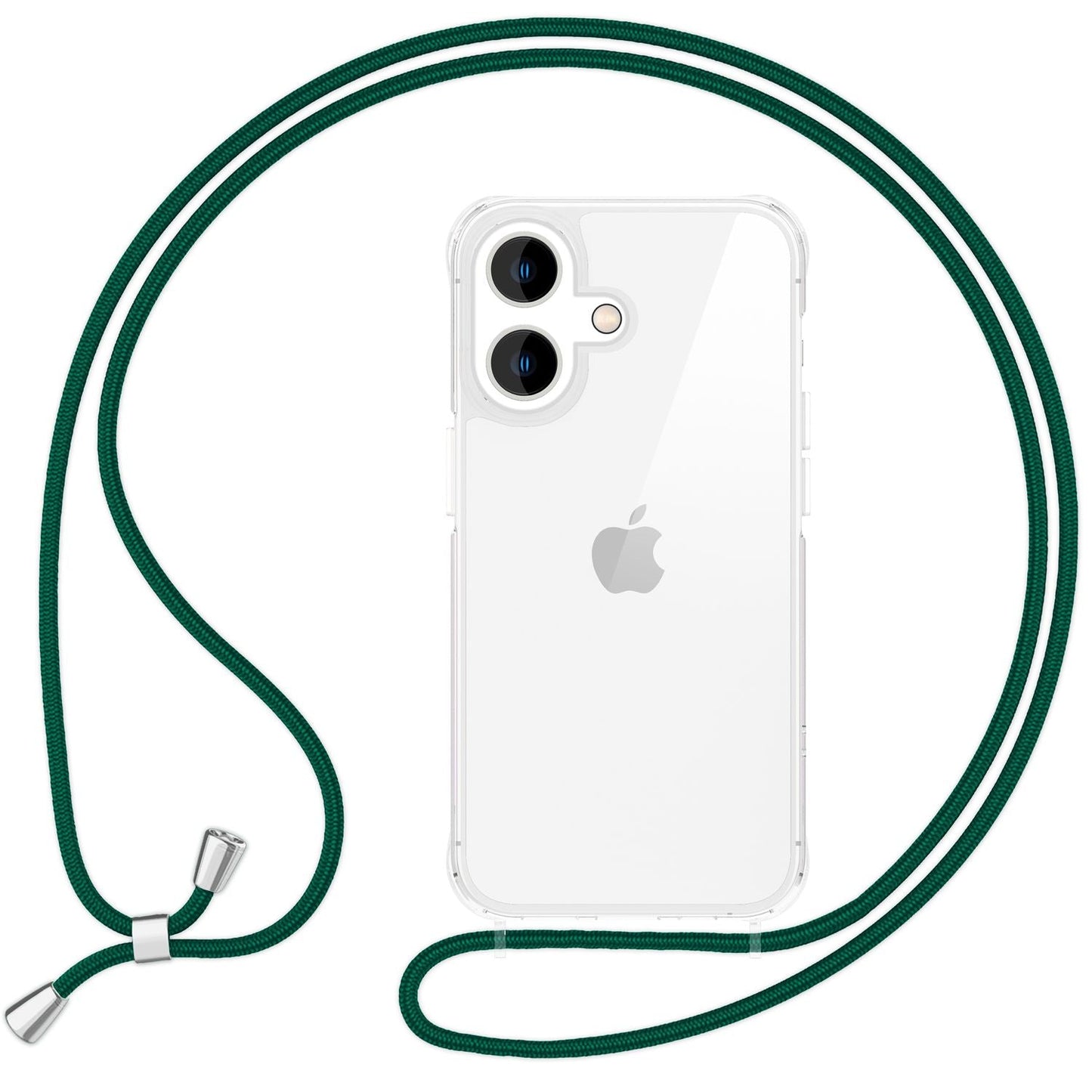 NALIA Handykette für iPhone 16 – Transparentes Hybrid-Case & Band – HANGIT PRO (Anti-Gelb Rückseite & Verstellbar) – Marke aus Berlin
