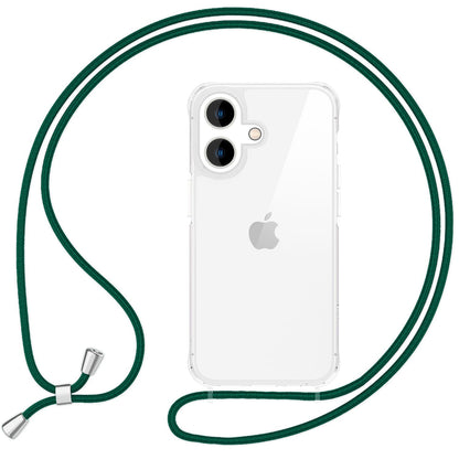 NALIA Handykette für iPhone 16 – Transparentes Hybrid-Case & Band – HANGIT PRO (Anti-Gelb Rückseite & Verstellbar) – Marke aus Berlin