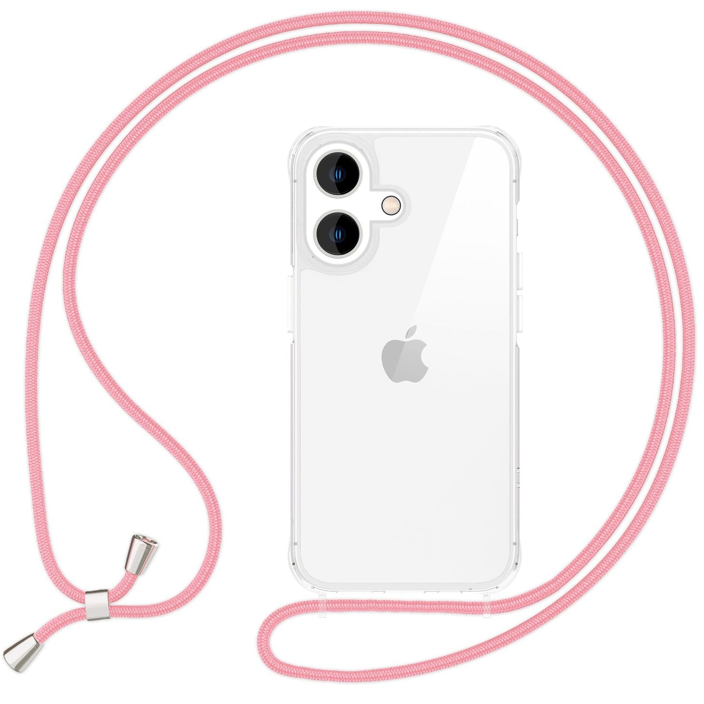 NALIA Handykette für iPhone 16 – Transparentes Hybrid-Case & Band – HANGIT PRO (Anti-Gelb Rückseite & Verstellbar) – Marke aus Berlin