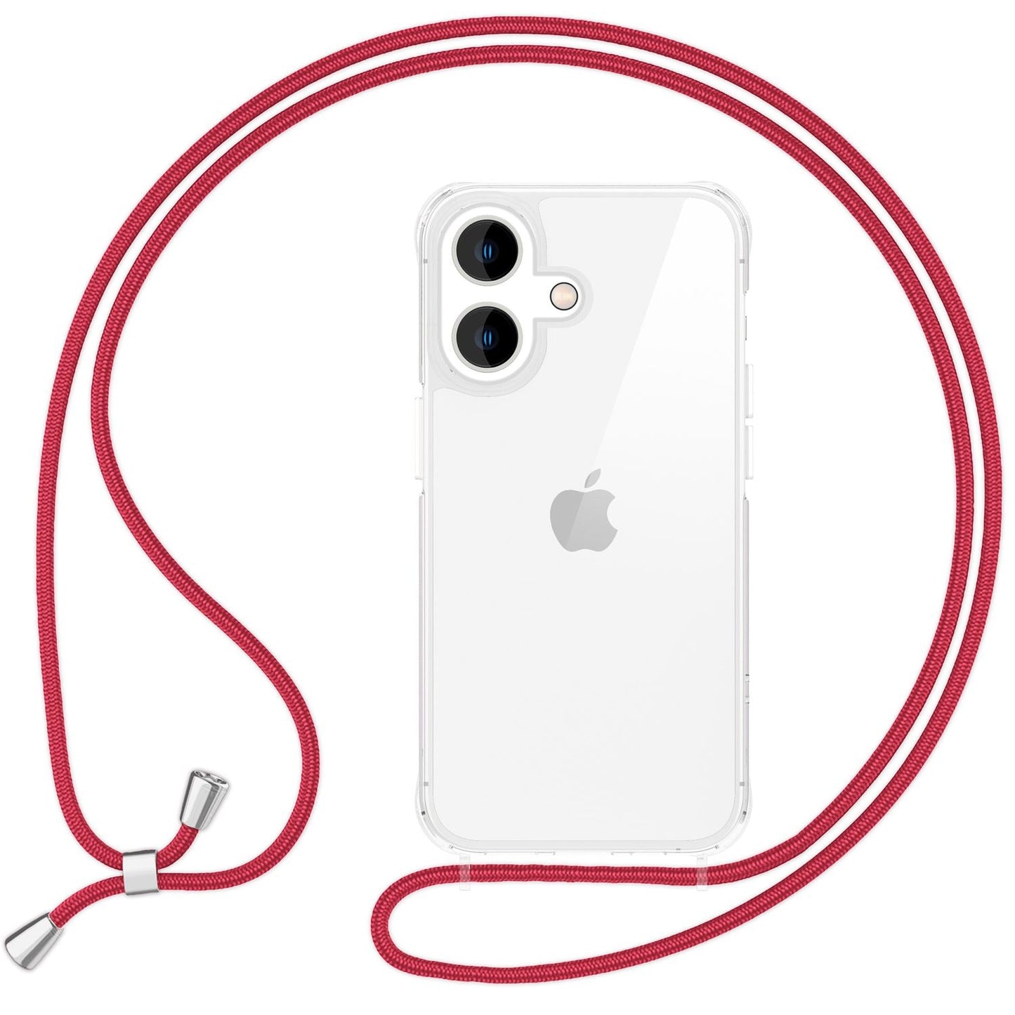 NALIA Handykette für iPhone 16 – Transparentes Hybrid-Case & Band – HANGIT PRO (Anti-Gelb Rückseite & Verstellbar) – Marke aus Berlin