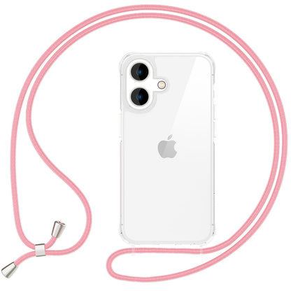 NALIA Handykette für iPhone 16 Plus – Transparentes Hybrid-Case & Band – HANGIT PRO (Anti-Gelb Rückseite & Verstellbar) – Marke aus Berlin