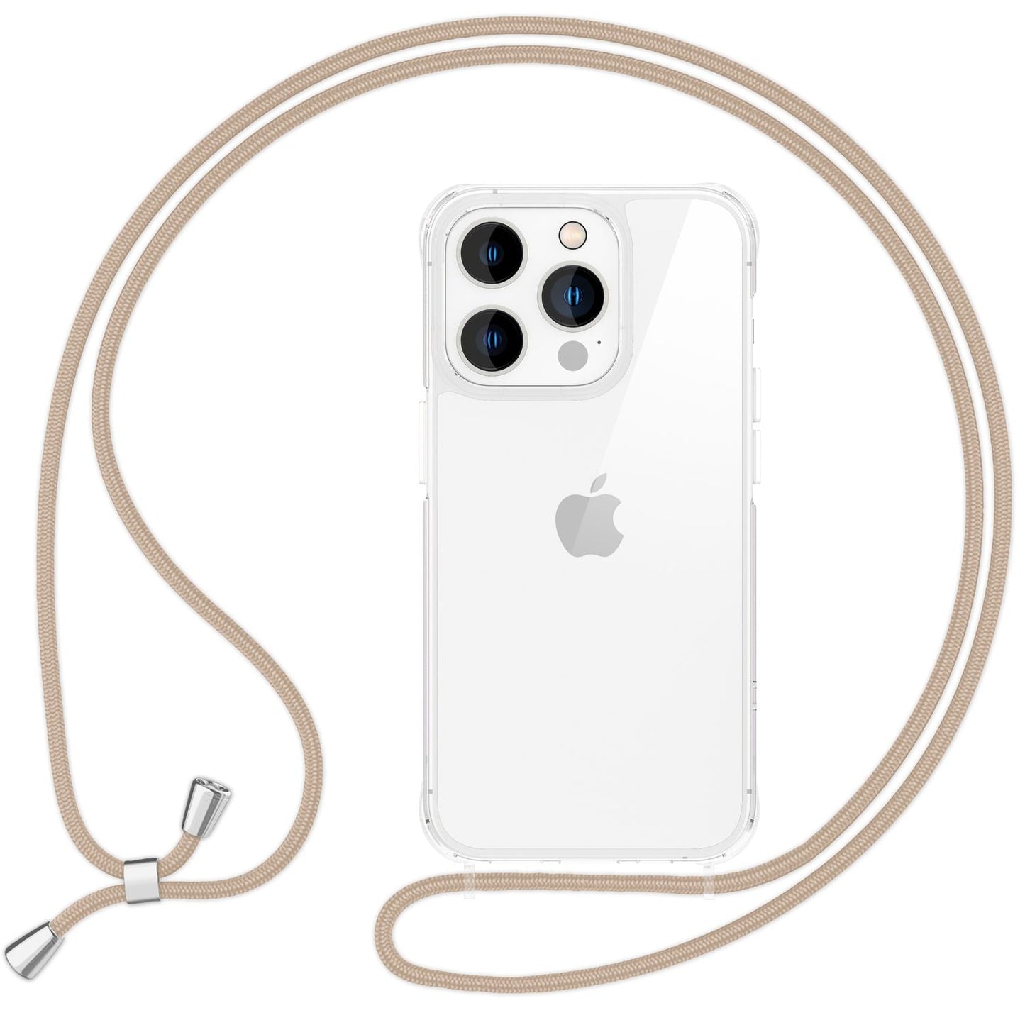 NALIA Handykette für iPhone 16 Pro – Transparentes Hybrid-Case & Band – HANGIT PRO (Anti-Gelb Rückseite & Verstellbar) – Marke aus Berlin