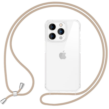 NALIA Handykette für iPhone 16 Pro – Transparentes Hybrid-Case & Band – HANGIT PRO (Anti-Gelb Rückseite & Verstellbar) – Marke aus Berlin