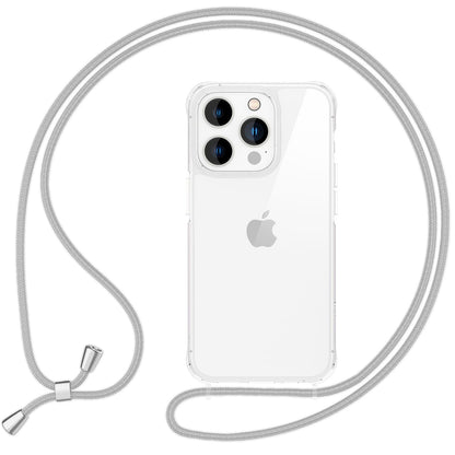 NALIA Handykette für iPhone 16 Pro – Transparentes Hybrid-Case & Band – HANGIT PRO (Anti-Gelb Rückseite & Verstellbar) – Marke aus Berlin