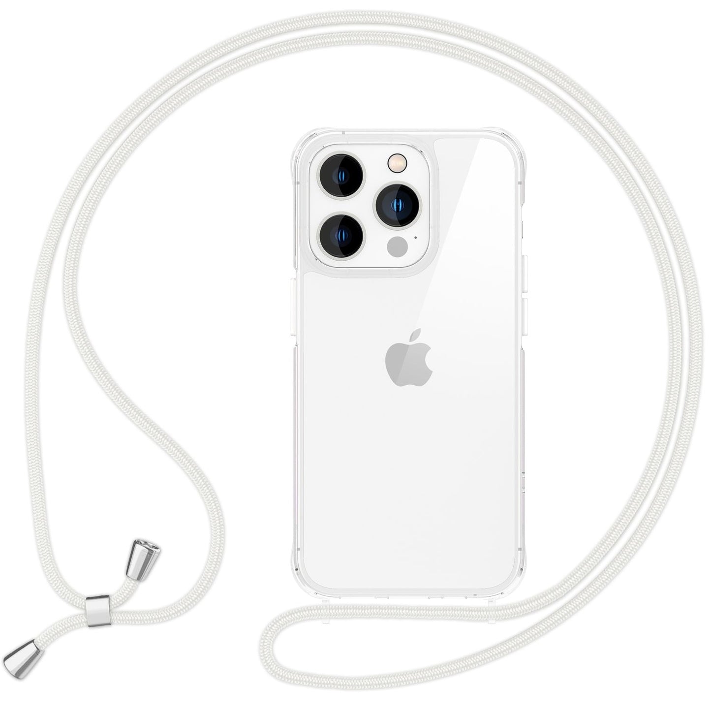 NALIA Handykette für iPhone 16 Pro Max – Transparentes Hybrid-Case & Band – HANGIT PRO (Anti-Gelb Rückseite & Verstellbar) – Marke aus Berlin
