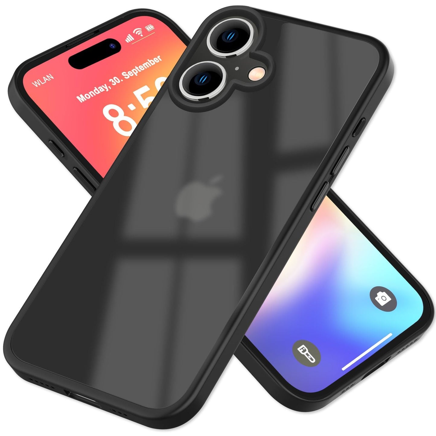 NALIA Matte Handyhülle für iPhone 16 – Stoßfester Silikon-Rahmen & Semi-Transparent – FUZION (Anti-Fingerprint Case) – Marke aus Berlin