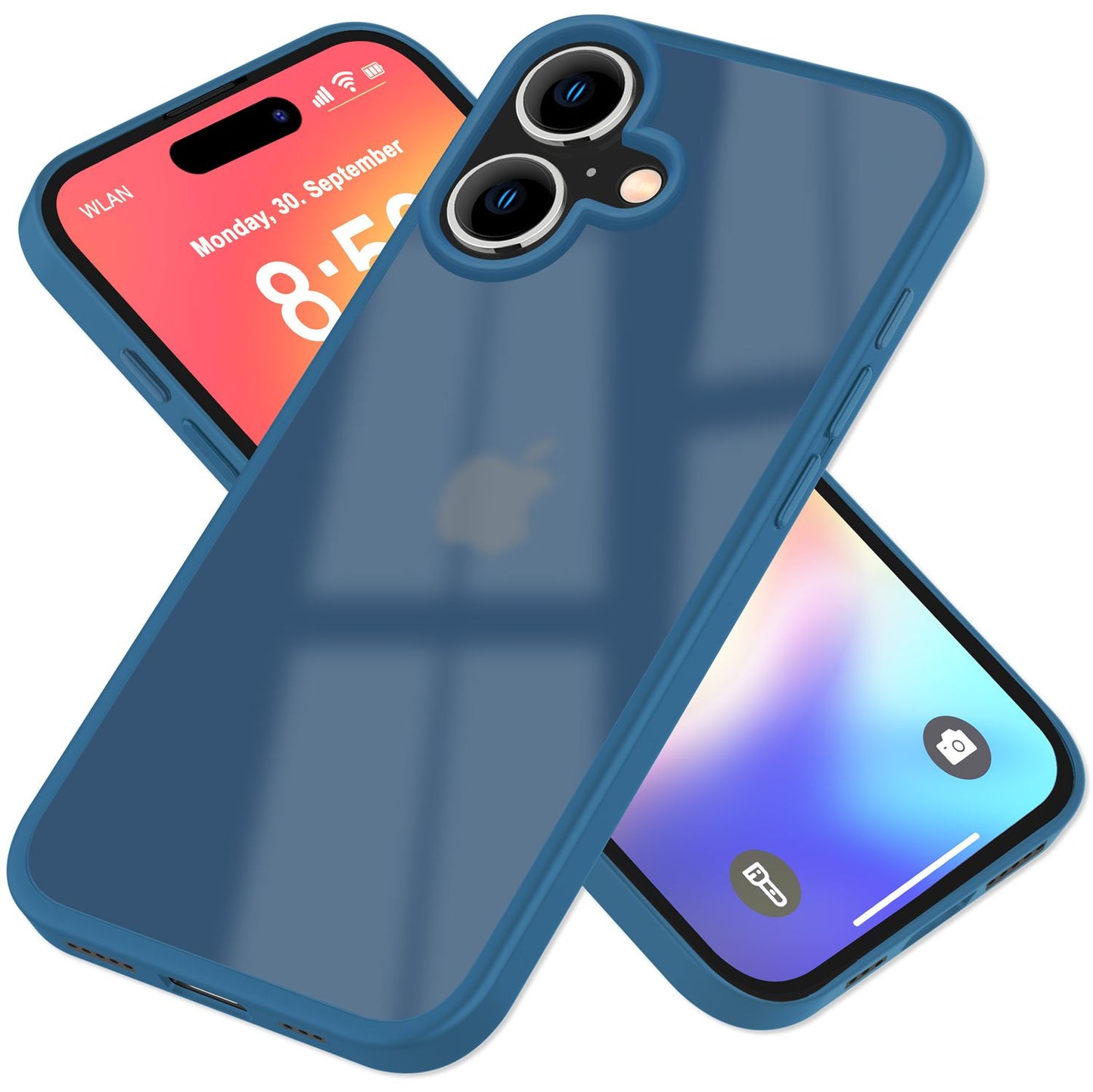 NALIA Matte Handyhülle für iPhone 16 – Stoßfester Silikon-Rahmen & Semi-Transparent – FUZION (Anti-Fingerprint Case) – Marke aus Berlin