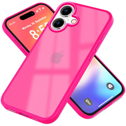 NALIA Matte Handyhülle für iPhone 16 – Stoßfester Silikon-Rahmen & Semi-Transparent – FUZION (Anti-Fingerprint Case) – Marke aus Berlin