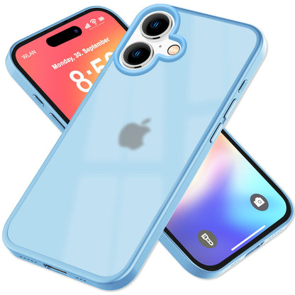 NALIA Matte Handyhülle für iPhone 16 – Stoßfester Silikon-Rahmen & Semi-Transparent – FUZION (Anti-Fingerprint Case) – Marke aus Berlin