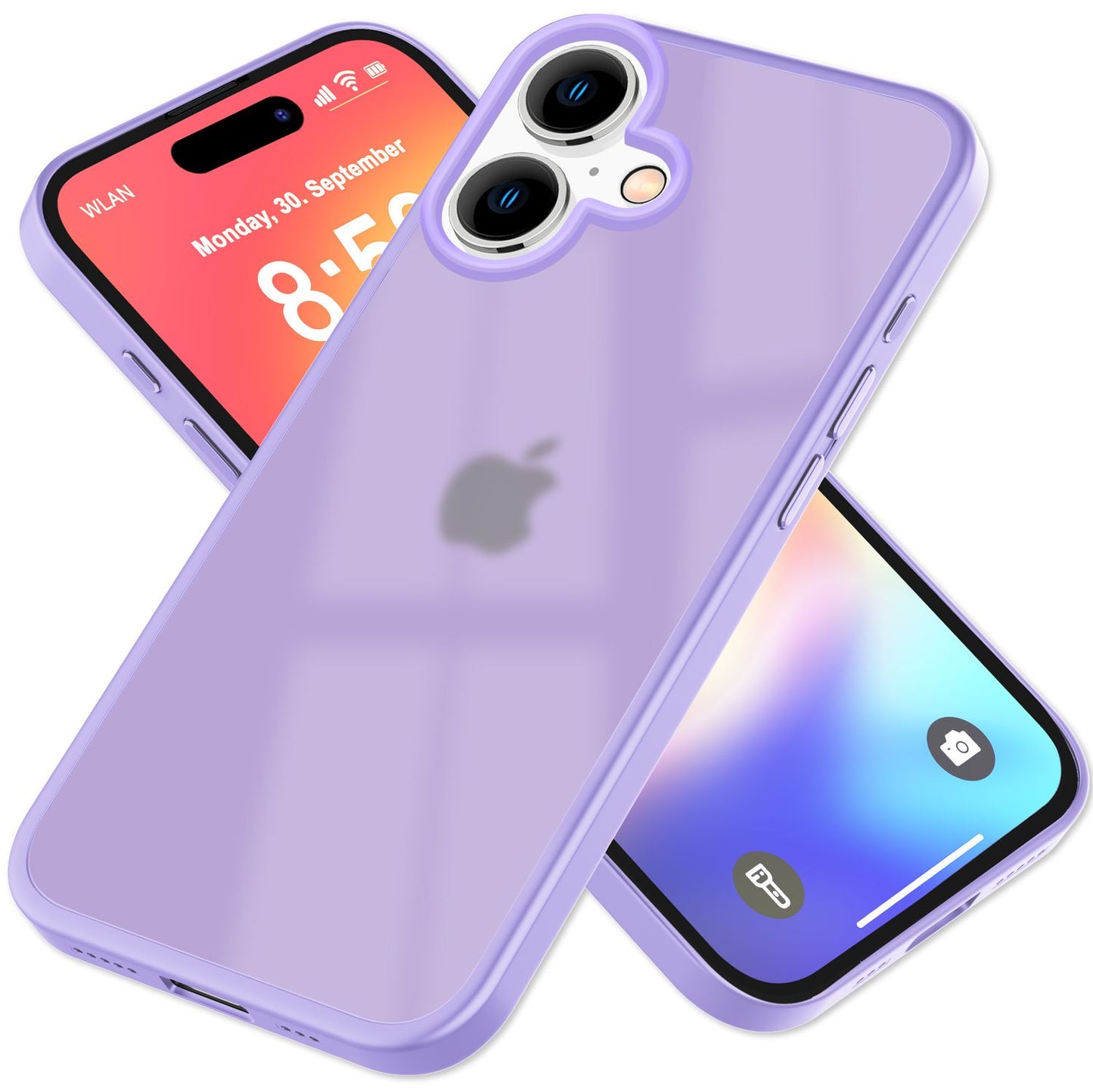 NALIA Matte Handyhülle für iPhone 16 – Stoßfester Silikon-Rahmen & Semi-Transparent – FUZION (Anti-Fingerprint Case) – Marke aus Berlin