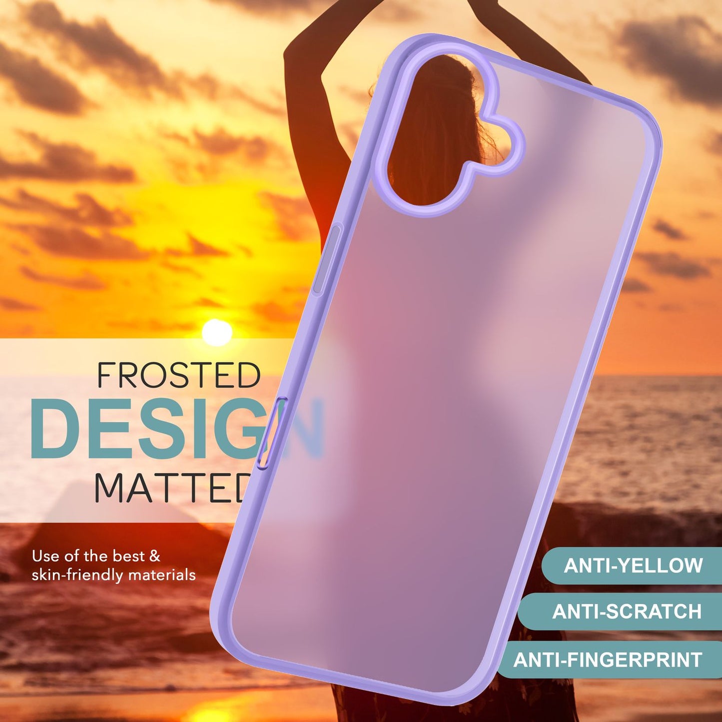 NALIA Matte Handyhülle für iPhone 16 – Stoßfester Silikon-Rahmen & Semi-Transparent – FUZION (Anti-Fingerprint Case) – Marke aus Berlin