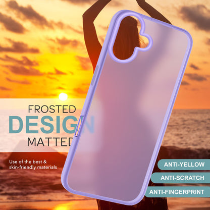 NALIA Matte Handyhülle für iPhone 16 – Stoßfester Silikon-Rahmen & Semi-Transparent – FUZION (Anti-Fingerprint Case) – Marke aus Berlin