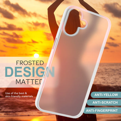 NALIA Matte Handyhülle für iPhone 16 – Stoßfester Silikon-Rahmen & Semi-Transparent – FUZION (Anti-Fingerprint Case) – Marke aus Berlin