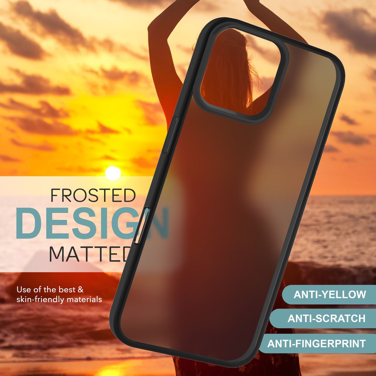 NALIA Matte Handyhülle für iPhone 16 Pro – Stoßfester Silikon-Rahmen & Semi-Transparent – FUZION (Anti-Fingerprint Case) – Marke aus Berlin