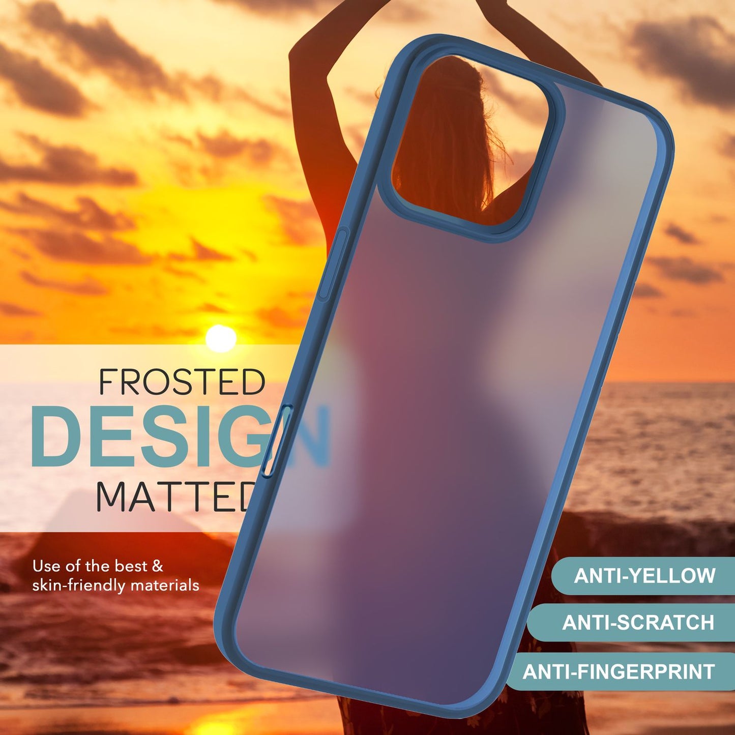 NALIA Matte Handyhülle für iPhone 16 Pro – Stoßfester Silikon-Rahmen & Semi-Transparent – FUZION (Anti-Fingerprint Case) – Marke aus Berlin