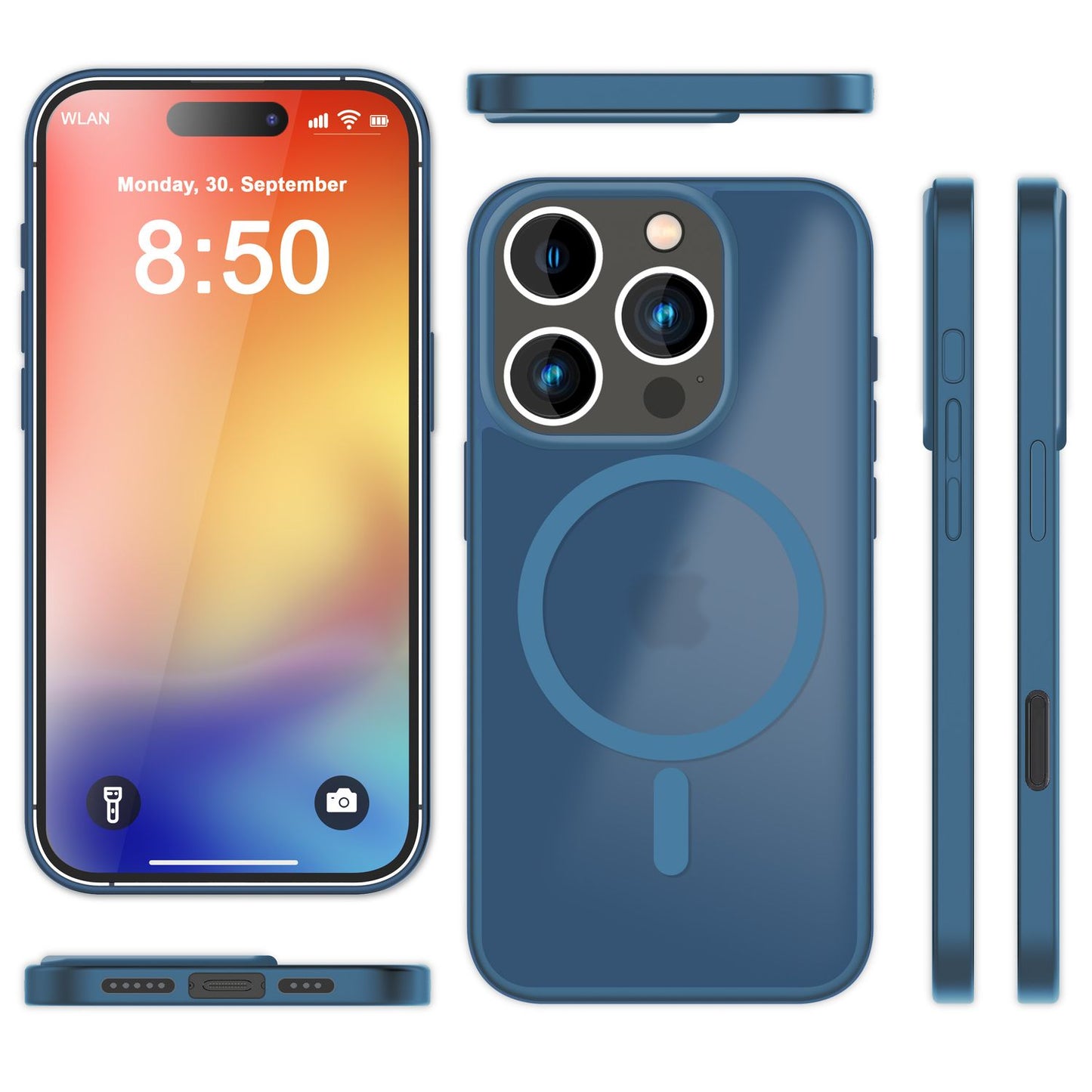 NALIA Matte Handyhülle für iPhone 16 Pro – Stoßfester Silikon-Rahmen & Semi-Transparent – FUZION (Anti-Fingerprint Case) – Marke aus Berlin