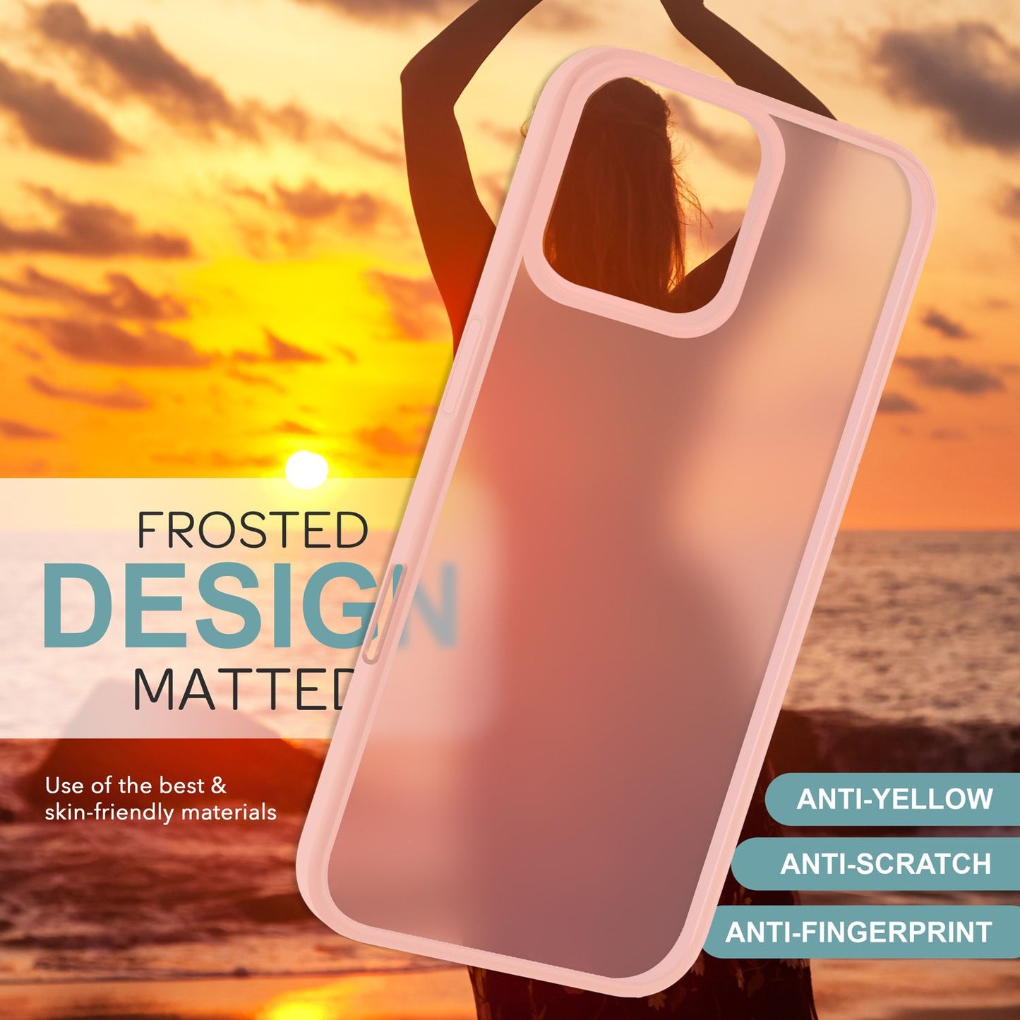 NALIA Matte Handyhülle für iPhone 16 Pro – Stoßfester Silikon-Rahmen & Semi-Transparent – FUZION (Anti-Fingerprint Case) – Marke aus Berlin