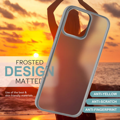 NALIA Matte Handyhülle für iPhone 16 Pro – Stoßfester Silikon-Rahmen & Semi-Transparent – FUZION (Anti-Fingerprint Case) – Marke aus Berlin