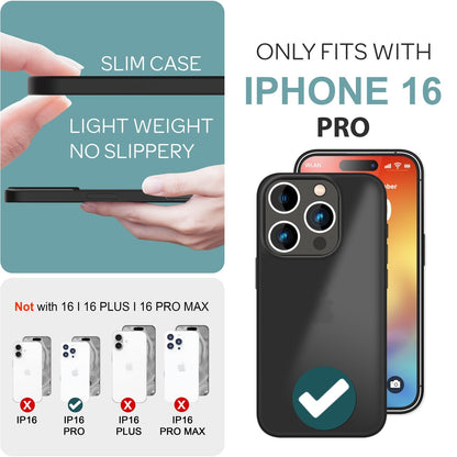 NALIA Matte Handyhülle für iPhone 16 Pro – Stoßfester Silikon-Rahmen & Semi-Transparent – FUZION (Anti-Fingerprint Case) – Marke aus Berlin