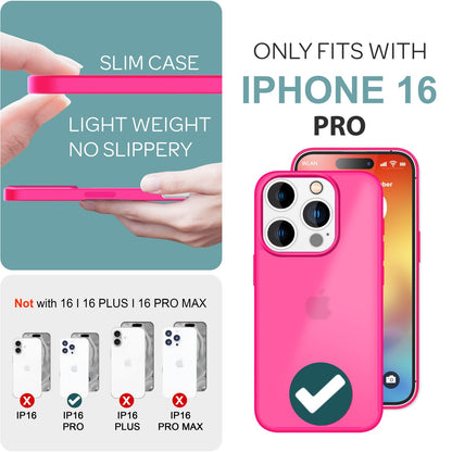 NALIA Matte Handyhülle für iPhone 16 Pro – Stoßfester Silikon-Rahmen & Semi-Transparent – FUZION (Anti-Fingerprint Case) – Marke aus Berlin