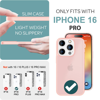 NALIA Matte Handyhülle für iPhone 16 Pro – Stoßfester Silikon-Rahmen & Semi-Transparent – FUZION (Anti-Fingerprint Case) – Marke aus Berlin