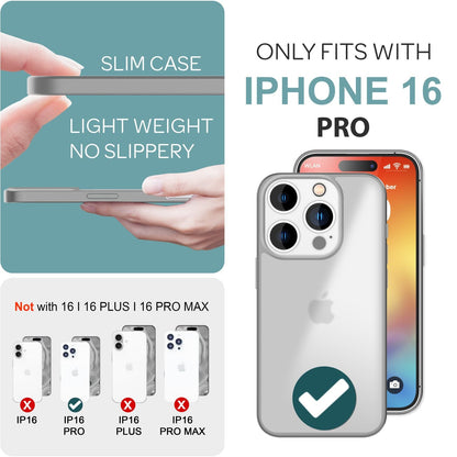 NALIA Matte Handyhülle für iPhone 16 Pro – Stoßfester Silikon-Rahmen & Semi-Transparent – FUZION (Anti-Fingerprint Case) – Marke aus Berlin