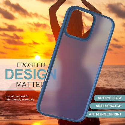 NALIA Matte Handyhülle für iPhone 16 Pro Max – Stoßfester Silikon-Rahmen & Semi-Transparent – FUZION (Anti-Fingerprint Case) – Marke aus Berlin