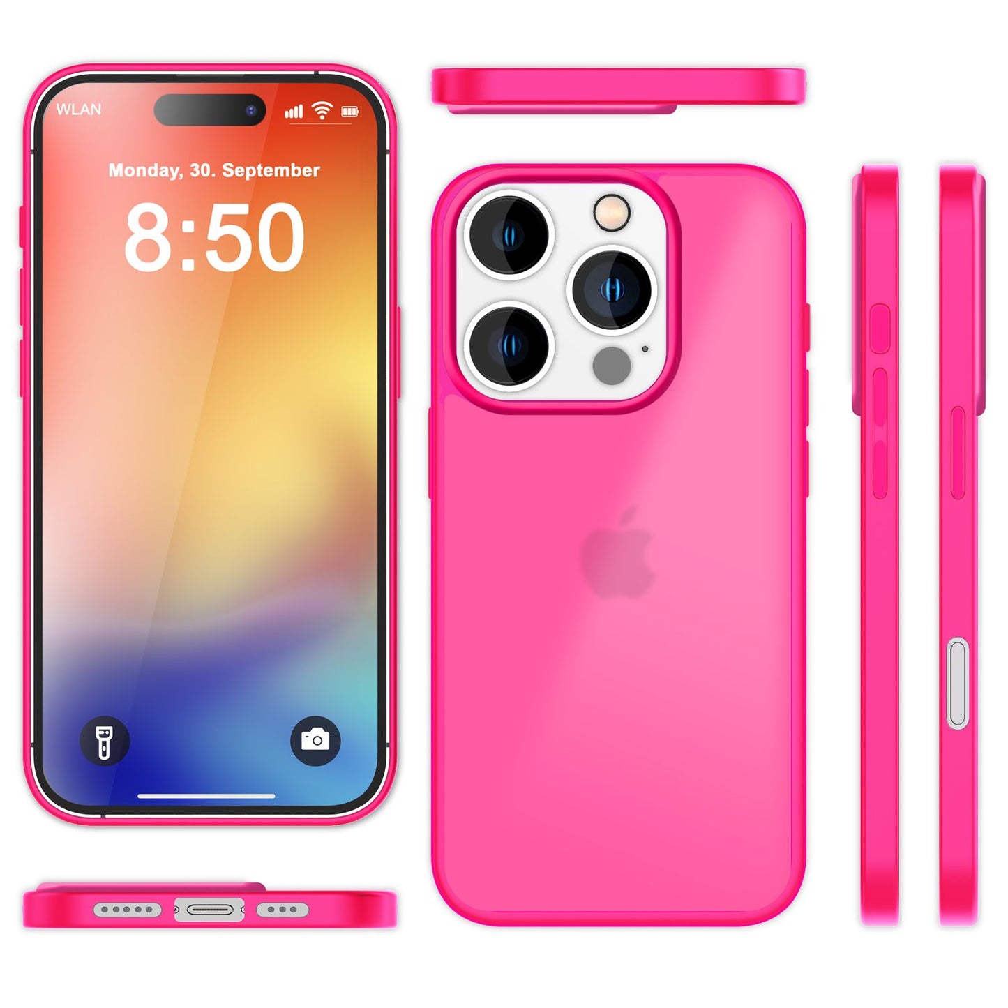 NALIA Matte Handyhülle für iPhone 16 Pro Max – Stoßfester Silikon-Rahmen & Semi-Transparent – FUZION (Anti-Fingerprint Case) – Marke aus Berlin