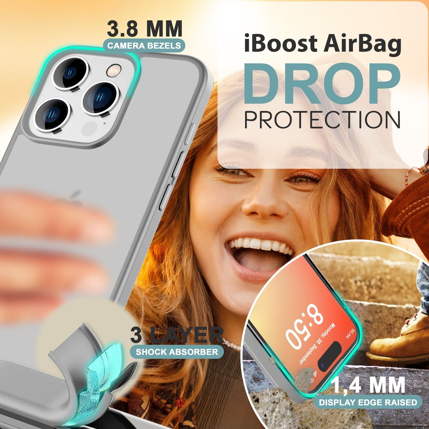 NALIA Matte Handyhülle für iPhone 16 Pro Max – Stoßfester Silikon-Rahmen & Semi-Transparent – FUZION (Anti-Fingerprint Case) – Marke aus Berlin