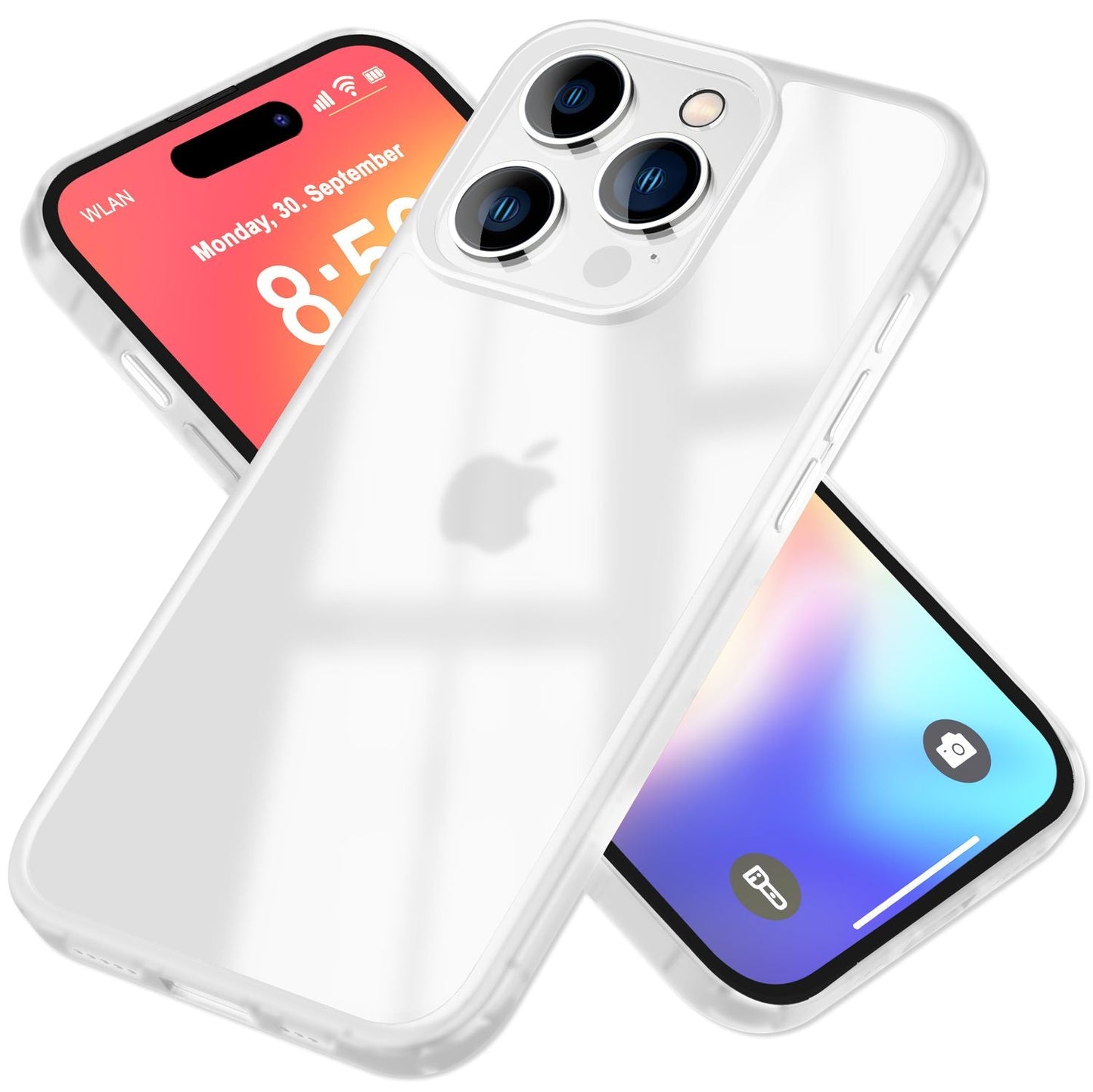 NALIA Matte Handyhülle für iPhone 16 Pro Max – Stoßfester Silikon-Rahmen & Semi-Transparent – FUZION (Anti-Fingerprint Case) – Marke aus Berlin
