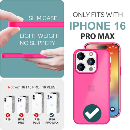 NALIA Matte Handyhülle für iPhone 16 Pro Max – Stoßfester Silikon-Rahmen & Semi-Transparent – FUZION (Anti-Fingerprint Case) – Marke aus Berlin