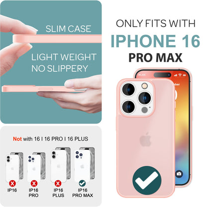 NALIA Matte Handyhülle für iPhone 16 Pro Max – Stoßfester Silikon-Rahmen & Semi-Transparent – FUZION (Anti-Fingerprint Case) – Marke aus Berlin