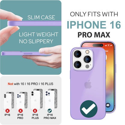 NALIA Matte Handyhülle für iPhone 16 Pro Max – Stoßfester Silikon-Rahmen & Semi-Transparent – FUZION (Anti-Fingerprint Case) – Marke aus Berlin