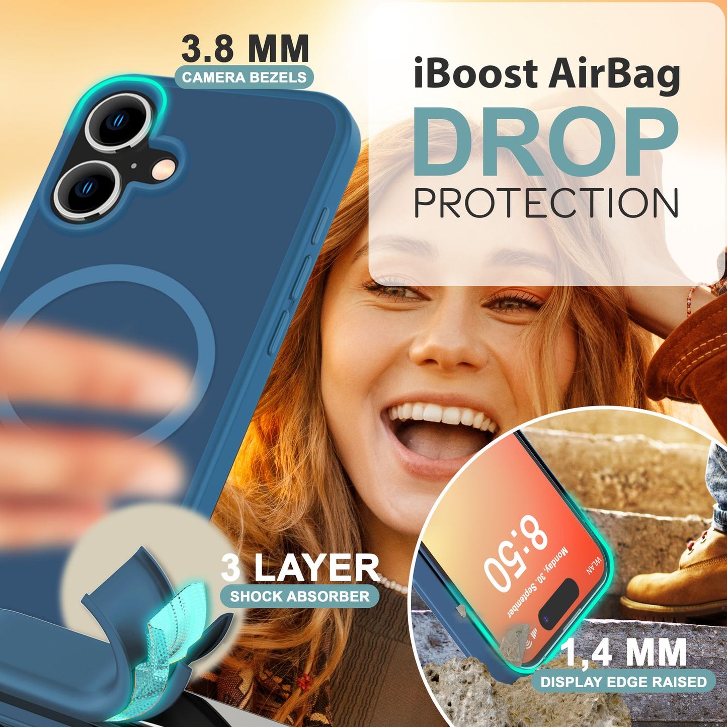 NALIA Magnet-Case für iPhone 16 – Matt-Transparent & MagSafe Kompatibel – MATTEX (Rutschfest, Stoßfest & Anti-Fingerabdruck) – Marke aus Berlin