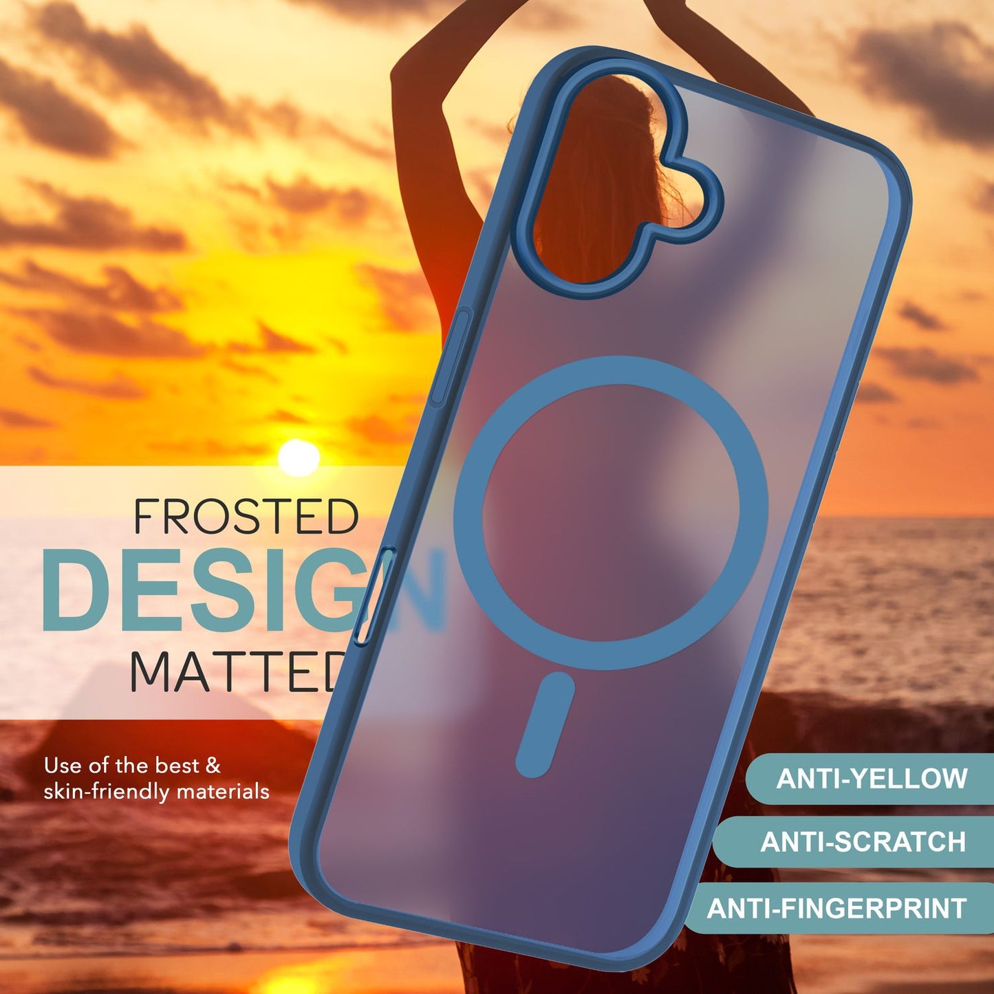 NALIA Magnet-Case für iPhone 16 – Matt-Transparent & MagSafe Kompatibel – MATTEX (Rutschfest, Stoßfest & Anti-Fingerabdruck) – Marke aus Berlin