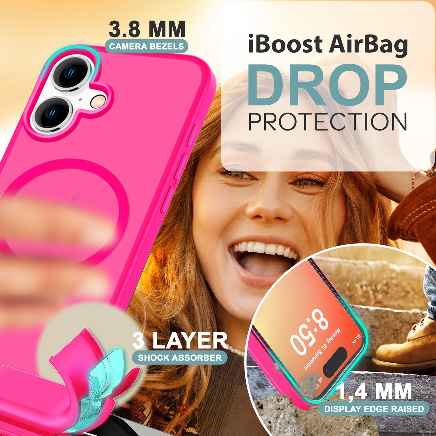 NALIA Magnet-Case für iPhone 16 – Matt-Transparent & MagSafe Kompatibel – MATTEX (Rutschfest, Stoßfest & Anti-Fingerabdruck) – Marke aus Berlin