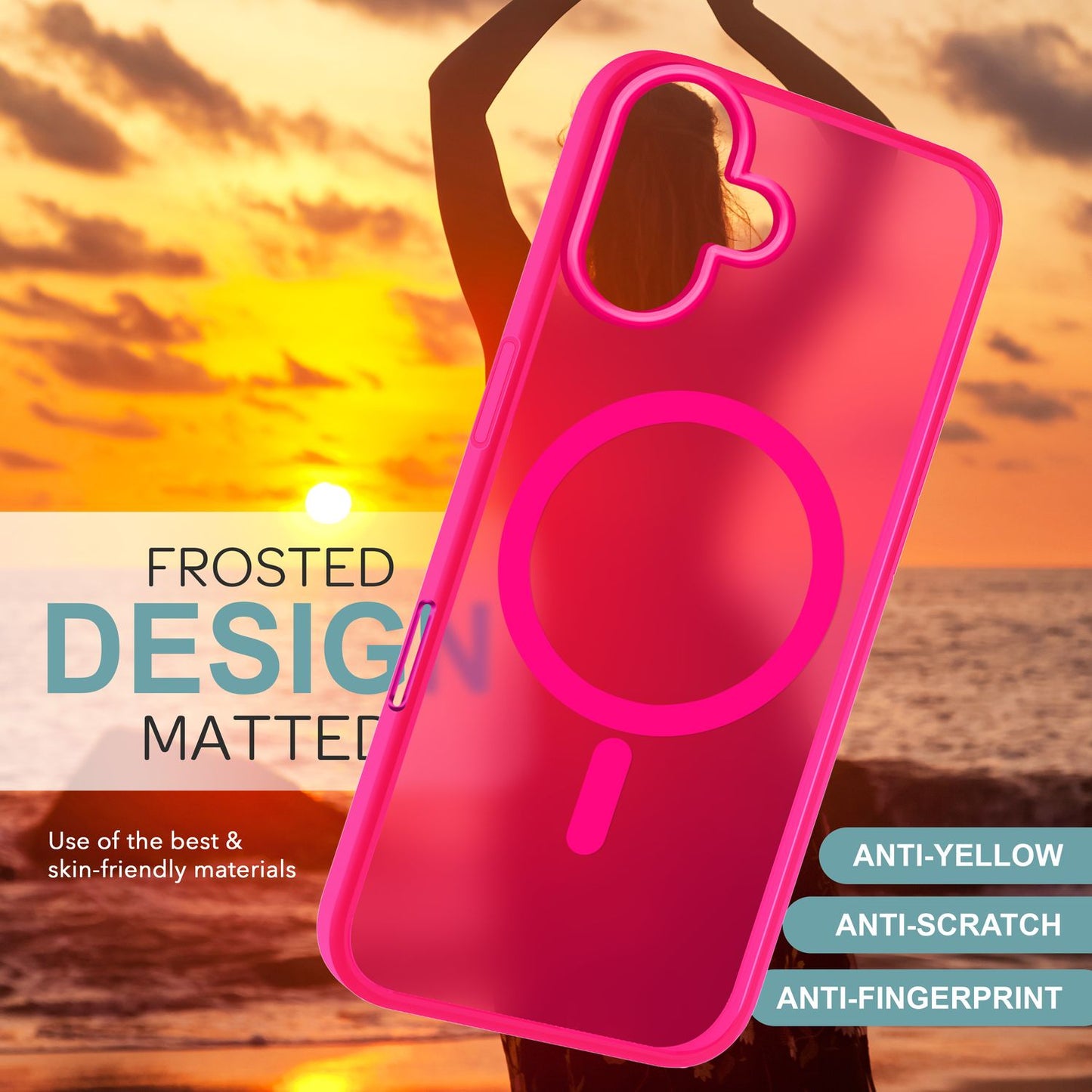 NALIA Magnet-Case für iPhone 16 – Matt-Transparent & MagSafe Kompatibel – MATTEX (Rutschfest, Stoßfest & Anti-Fingerabdruck) – Marke aus Berlin