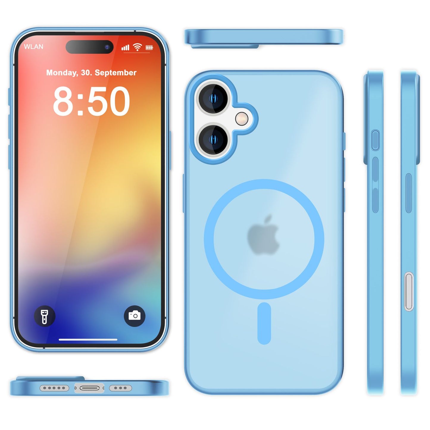 NALIA Magnet-Case für iPhone 16 – Matt-Transparent & MagSafe Kompatibel – MATTEX (Rutschfest, Stoßfest & Anti-Fingerabdruck) – Marke aus Berlin