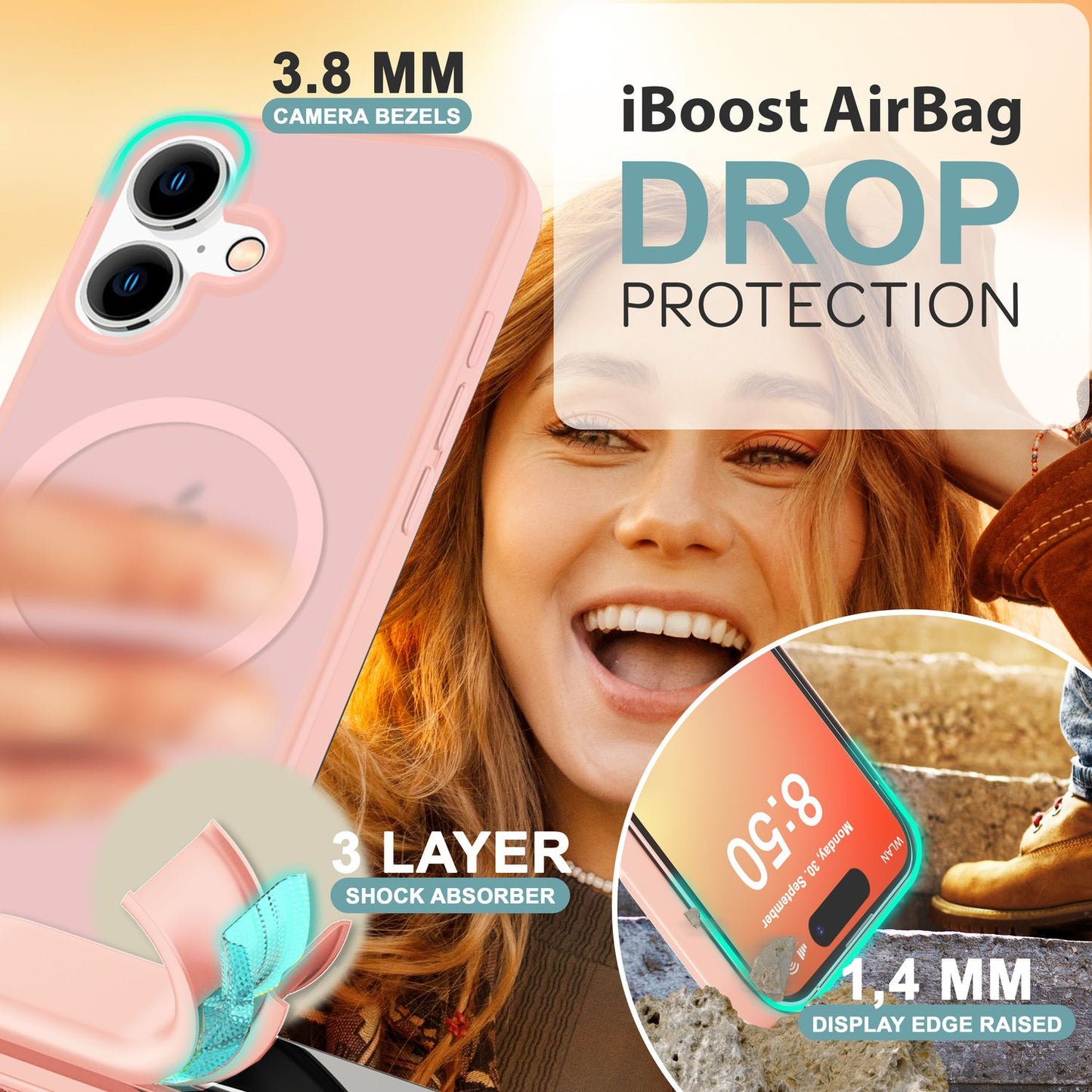 NALIA Magnet-Case für iPhone 16 – Matt-Transparent & MagSafe Kompatibel – MATTEX (Rutschfest, Stoßfest & Anti-Fingerabdruck) – Marke aus Berlin
